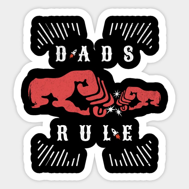 Fathers Day Gift For Dads Gifts For Son To Dad To Son Fist Bump Dad Rules Sticker by InktuitionCo